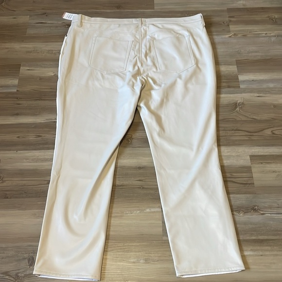 Abercrombie & Fitch Slim Straight Ultra High Denim Faux Leather Pant Plus Sz 24 - Picture 12 of 14